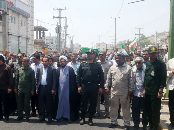 خروش آحاد مردم میناب در جمعه خشم و نصر 