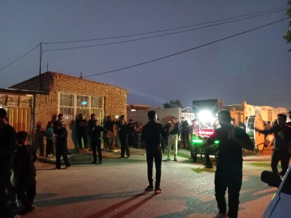 عزاداری هیئت زنجیر زنی روستای نقاب در شب شهادت امام رضا(ع)