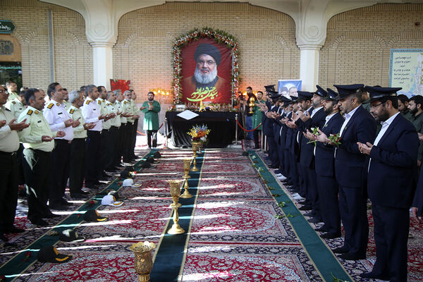 آیین گرامیداشت سالروز طوفان الاقصی با حضور کارکنان پلیس در قم