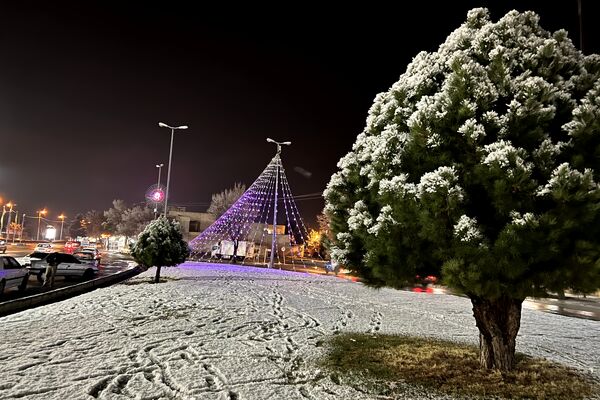 شب زیبای برفی در آباده