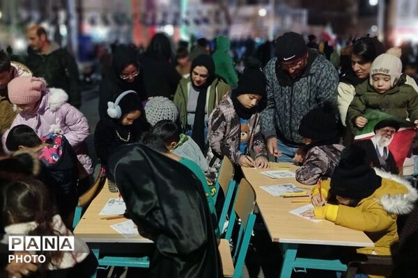 عهد معلمان و دانش‌آموزان با رهبر شهید در موکب فرهنگیان