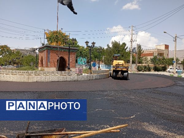 بازسازی آسفالت میدان اصلی شهر تیتکانلو 