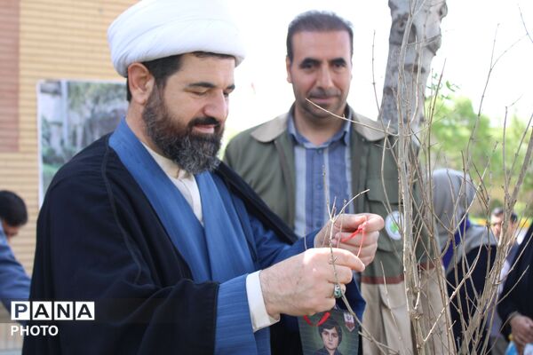 نهال کاری در فاروج به یاد دانش‌آموزان میناب 