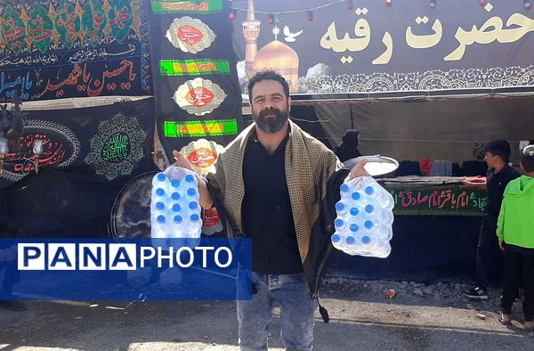  کاروان زائرین پیاده دانش‌آموزی در نیشابور