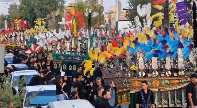 مراسم علم بندان و سیاه پوشان در شهرستان زارچ