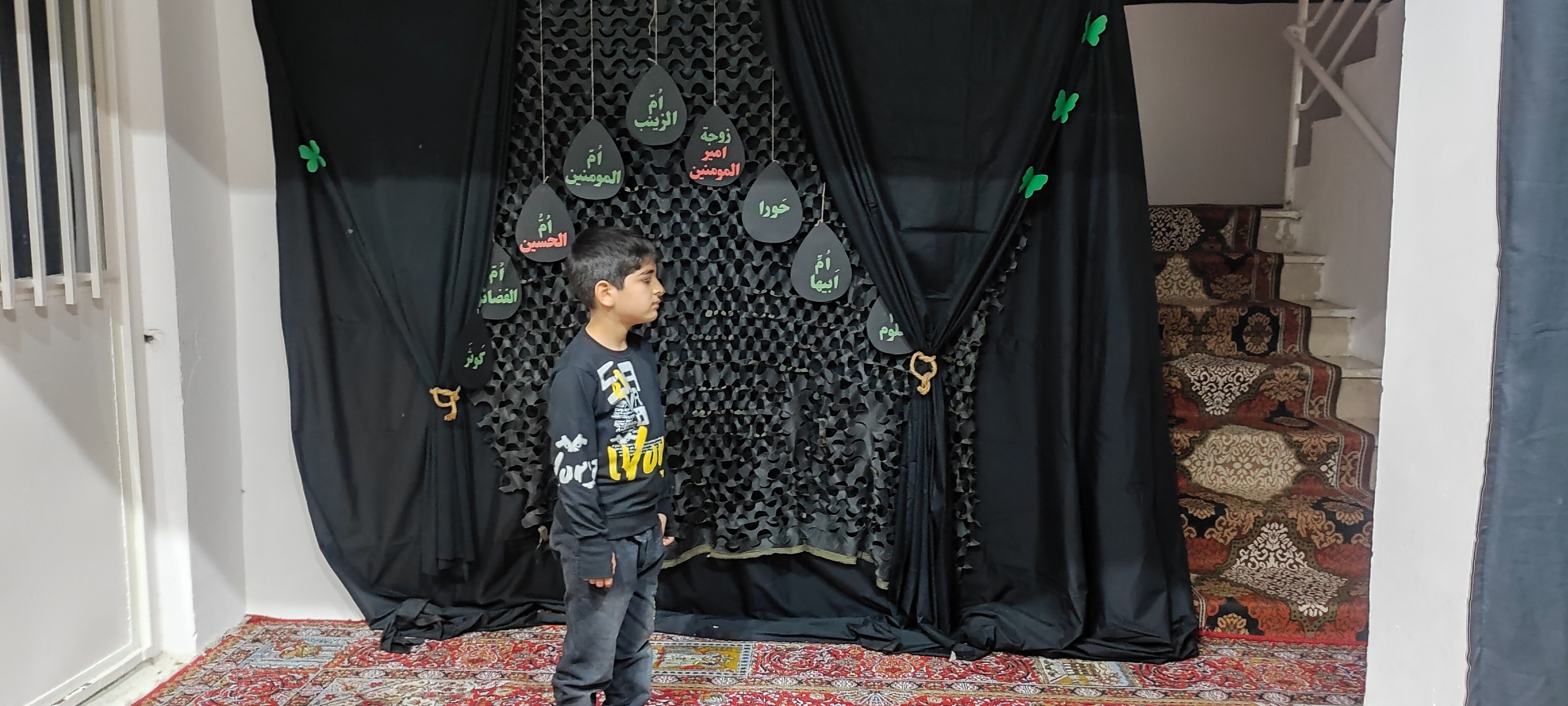 مراسم تشییع نمادین فاطمه زهرا(س)  در مسجد محمد رسول الله(ص) شهرستان شیروان