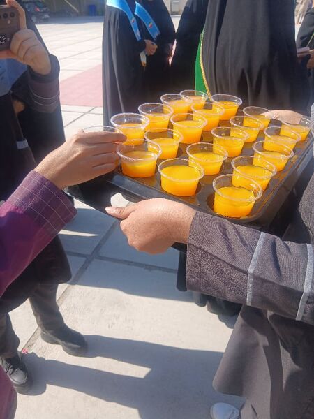 مراسم تشییع شهید گمنام در دبیرستان فرزانگان میناب