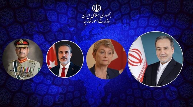 گفت‌وگوی عراقچی با وزرای خارجه ۶ کشور و فرمانده ارتش پاکستان درباره پاسخ ایران به رژیم صهیونیستی 