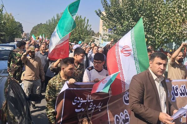 همبستگی مردم ولایتمدار نسیم‌شهر در راهپیمایی علیه رژیم صهیونیستی