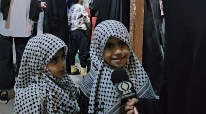 موکب دبیرستان اخوان کریمی قم در چهلمین روز شهادت دانش آموزان میناب