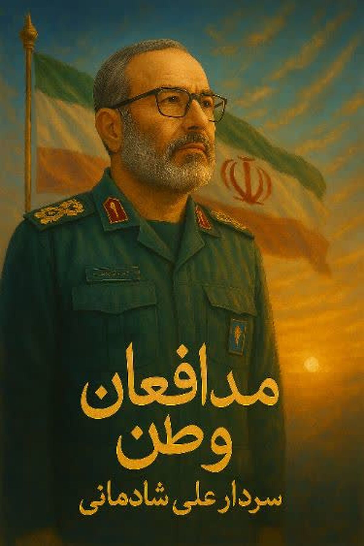 رونمایی از پوستر هنری «مدافعان وطن» با تصویر شهید سپهبد علی شادمانی