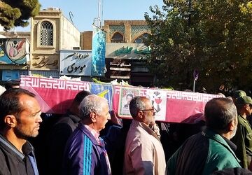 تشییع پیکر جانباز شهید علی فتح آبادی در نیشابور 