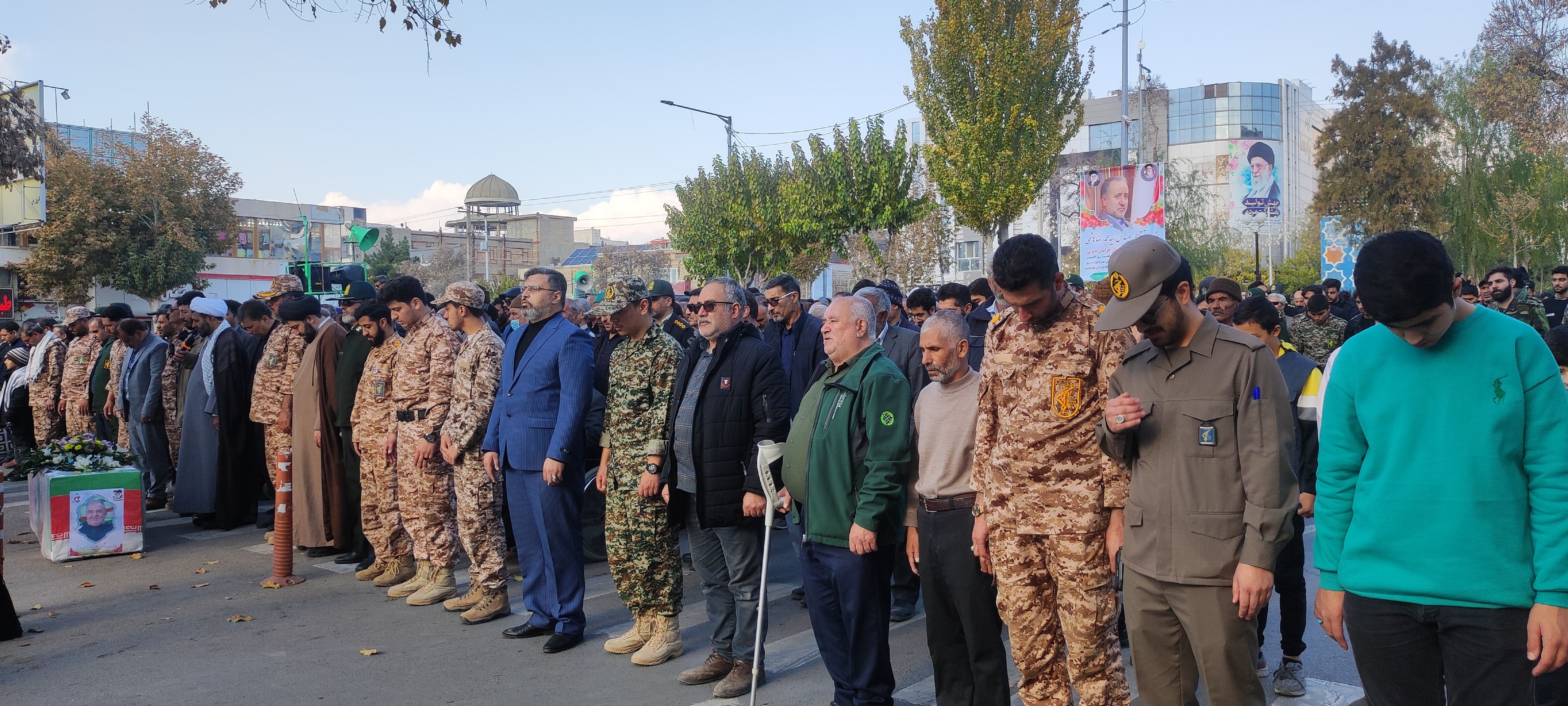 وداع با پیکر جانباز شهید، عبدالحسین خاکشور در شهرستان شیروان