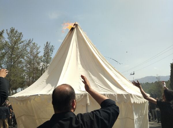 مراسم خیمه سوزان عصر عاشورا در بیرجند 