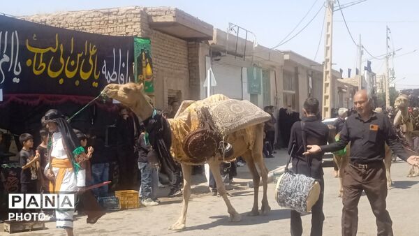 شکوه هیئت های عزاداری فدافن و مردم در روز عاشورا 