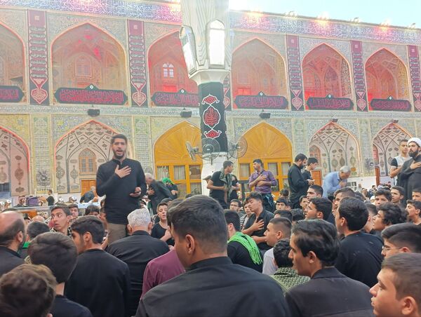 مراسم وداع کاروان فرستادگان امام رضا علیه السلام در نجف