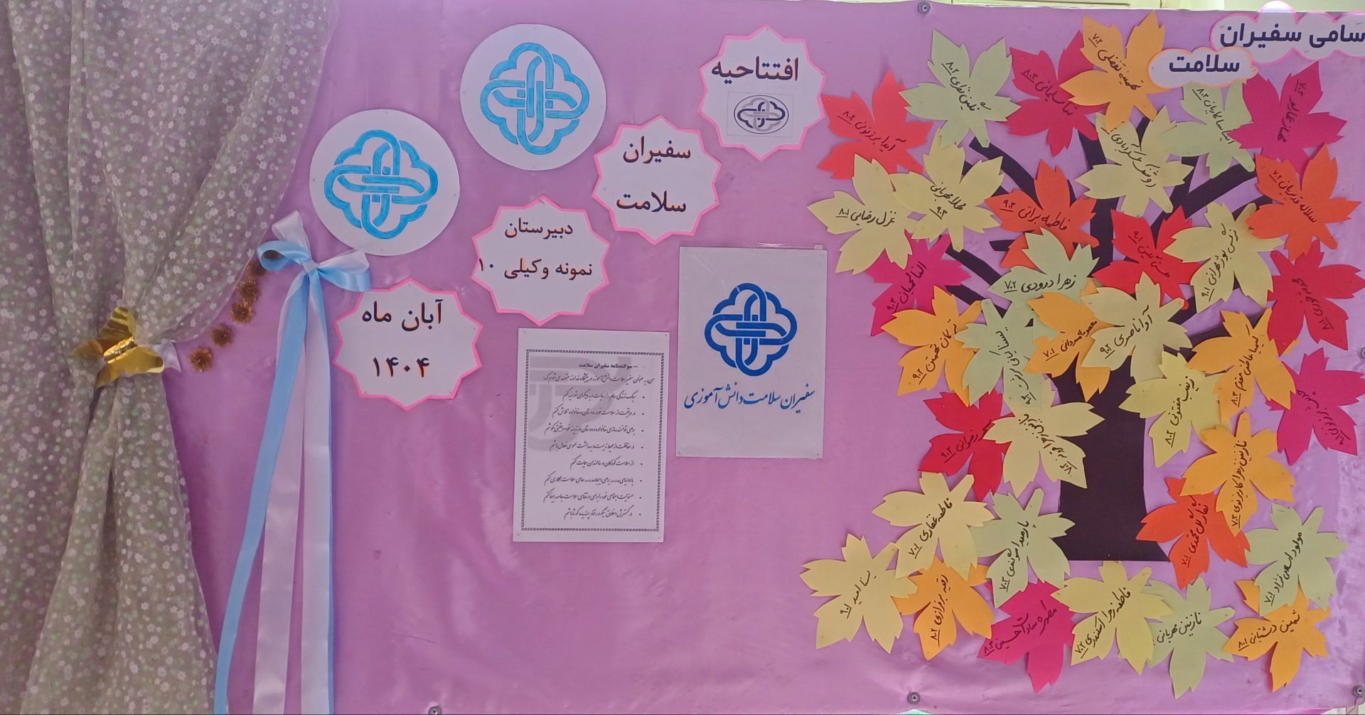 مراسم افتتاحیه سفیران سلامت دبیرستان نمونه دولتی وکیلی ۱۰ نیشابور