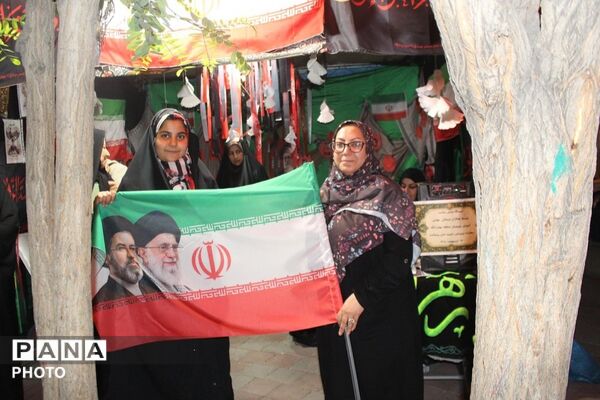 گردهمایی معلمان چهاردانگه در موکب فرهنگیان تجمعات شبانه