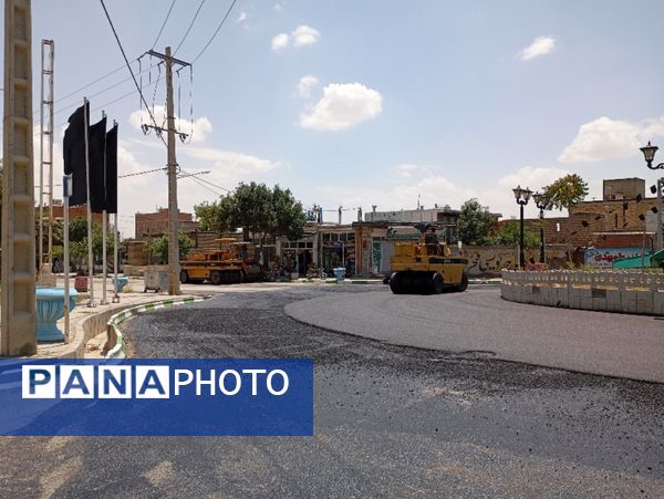 بازسازی آسفالت میدان اصلی شهر تیتکانلو 