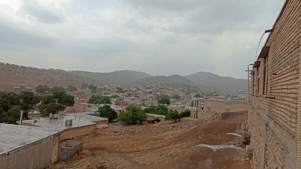 اولین بارش تابستانه در روستای کینک
