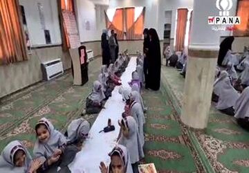 آواز رنگ‌ها در دل نقاشی همگانی دانش‌آموزان روستای گردکوه مهریز