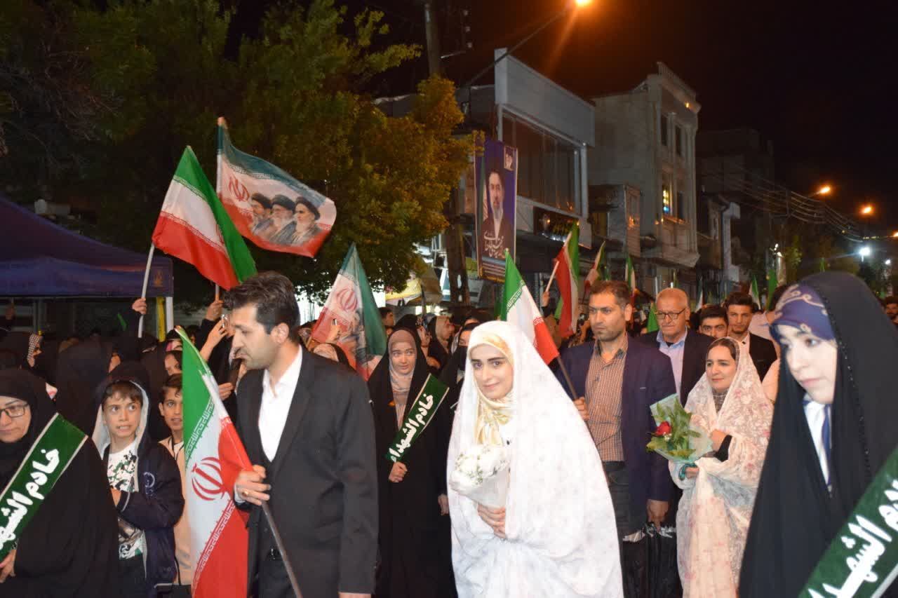 طنین خطبه عقد بیست زوج جانفدای ایران در شب‌های بعثت مردم مرند 