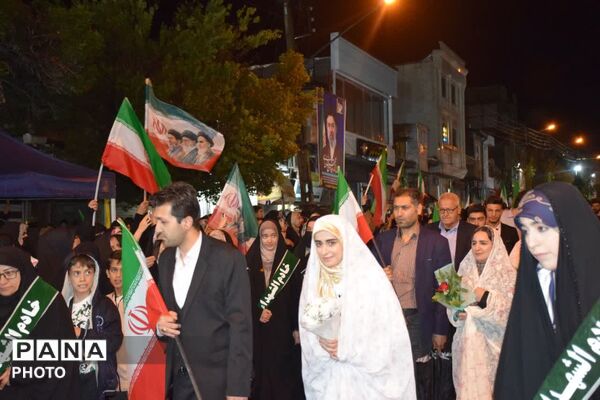 طنین خطبه عقد بیست زوج جانفدای ایران در شب‌های بعثت مردم مرند 