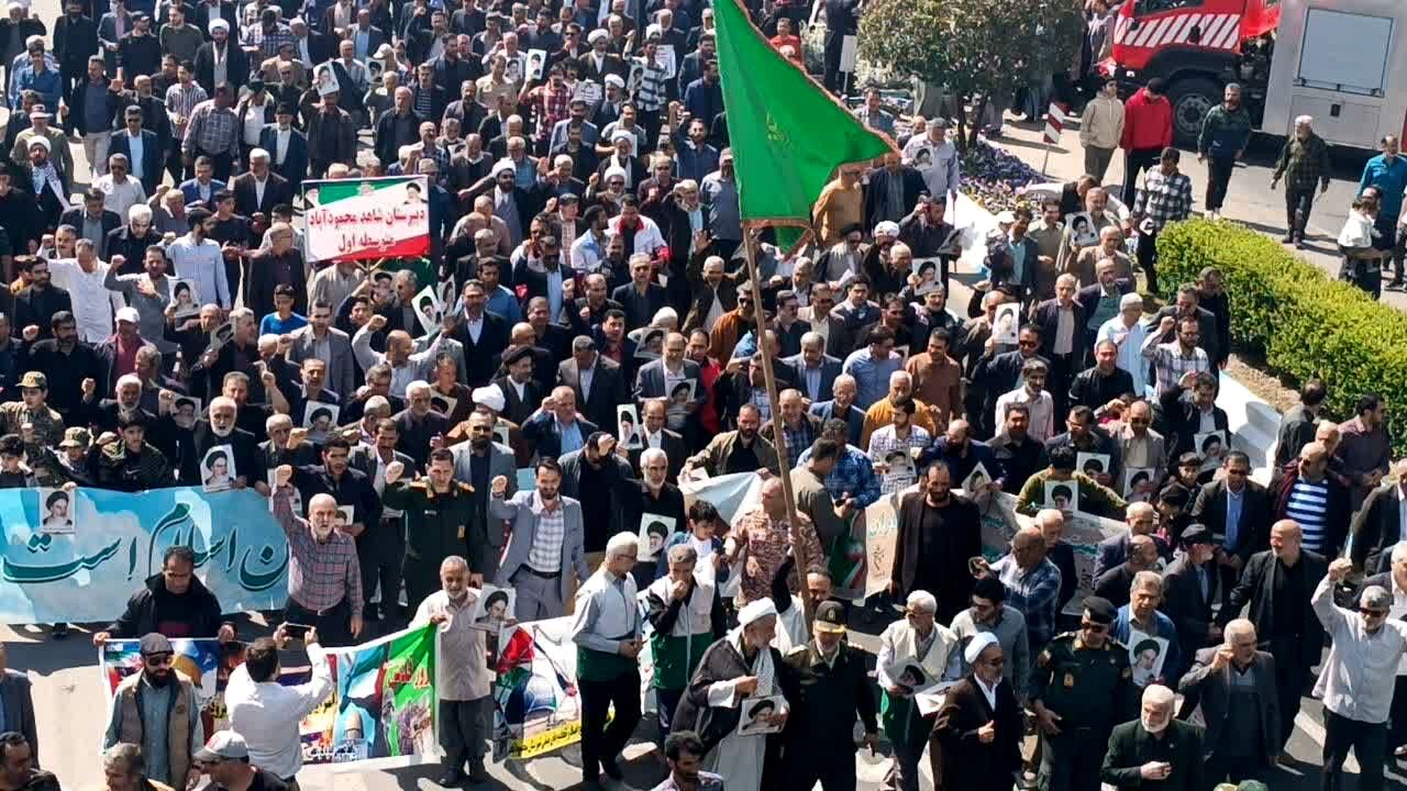 راهپیمایی روز قدس در شهرستان محمودآباد/ فیلم 