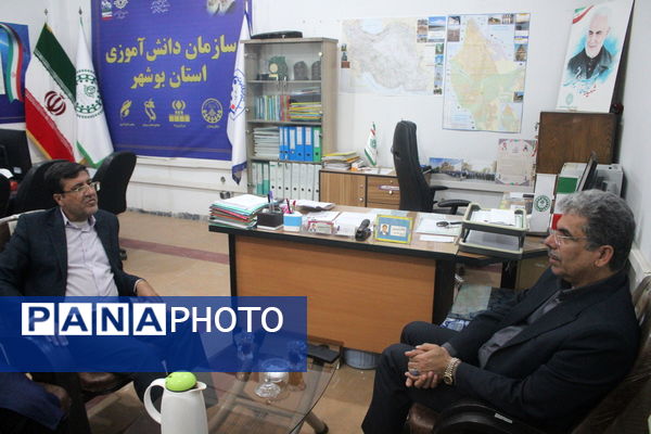 جلسه هم‌اندیشی و بازدید معاون پرورشی و فرهنگی آموزش و پرورش استان بوشهر از سازمان دانش‌آموزی بوشهر