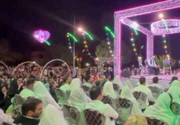 جشن ازدواج ۱۰۰ نوعروس و داماد آباده‌ای در هفته ازدواج