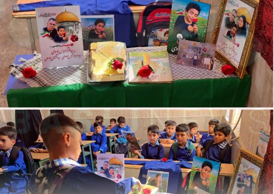 ادای احترام دانش‌آموزان اندیمشکی به همکلاسی شهیدشان
