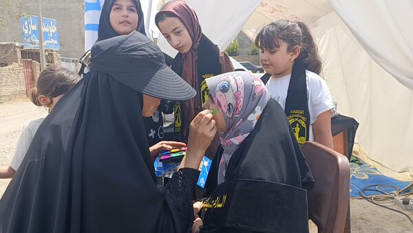 برپایی موکب توسط دانش‌آموزان در آشخانه