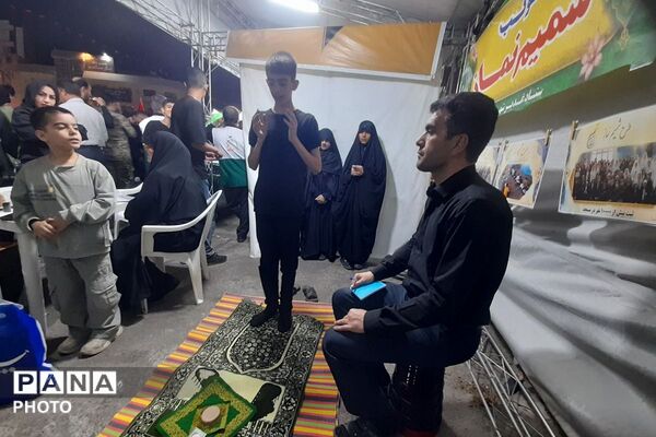 صحیح خوانی و باز خوانی احکام در موکب شمیم میدان امام خامنه‌ای شهرستان قدس 