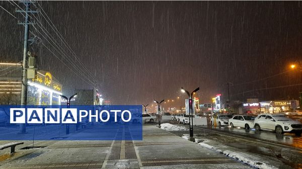 بارش برف در نقاط مختلف شهر مشهد مقدس