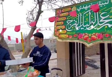 برپایی ایستگاه‌های صلواتی به مناسبت نیمه شعبان در کلاته رودبار