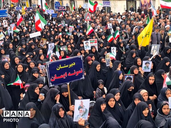 خروش مردم مومن و انقلابی شهرستان پلدختر در راهپیمایی روز جهانی قدس