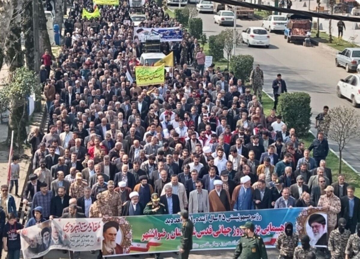حضور پرشور مردم ولایتمدار رضوانشهر در راهپیمایی روز قدس 