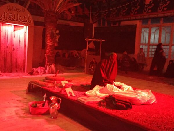 اجرای نمایش و شبیه خوانی دهه فاطمیه در تکیه ابوالفضلی روستای فدافن