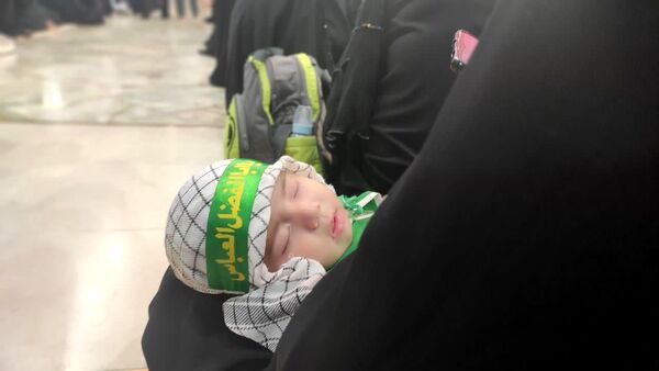 جلوه هایی از حضور مادران و نوزادان در همایشی به نام طفل شیرخوار کربلا