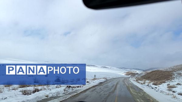 بارش برف زمستانی در روستای برزنون شهرستان نیشابور