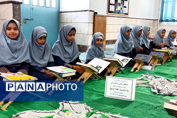 برپایی موکب مقاومت به‌مناسبت هفته بسیج در دبستان جنت ملارد 