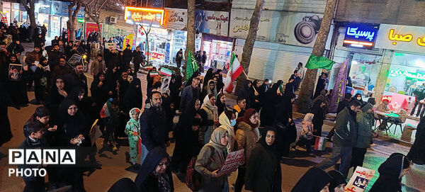 اجتماع و راهپیمایی در هفتین شب در شهرستان بجنورد 