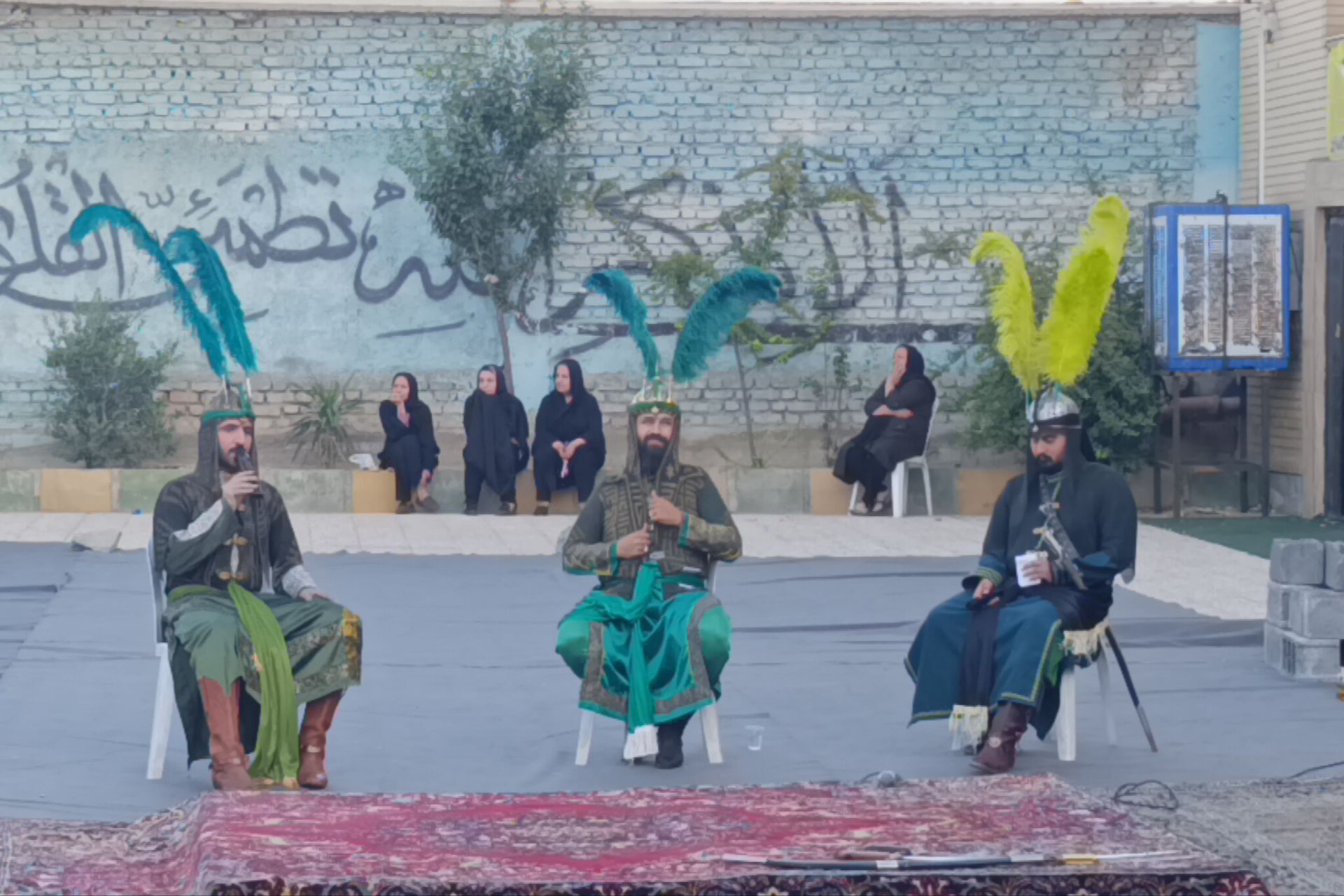 مراسم تعزیه‌خوانی در مسجد جامع آبشناسان همراه با حضور عزاداران