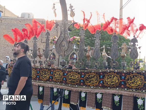 زمزمه‌ های سوگ در کوچه‌های خشتی؛ وقتی نخل چاه‌ ملکی به یاد حسین (ع) برمی‌خیزد