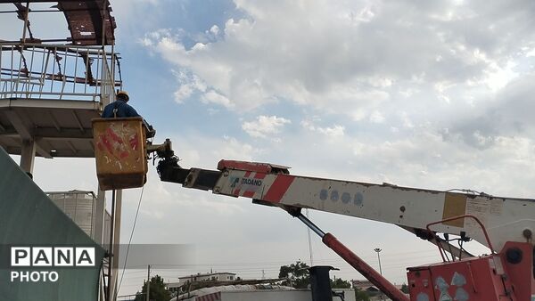  آماده سازی اسکان و مواکب پذیرایی زائران مراسم بدرقه قائد شهید امت در نظرآباد