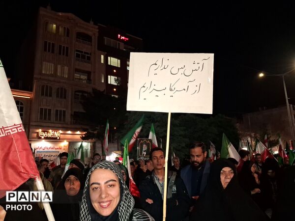 مراسم باشکوه وداع با پیکر دو شهید مطهر در نیشابور 