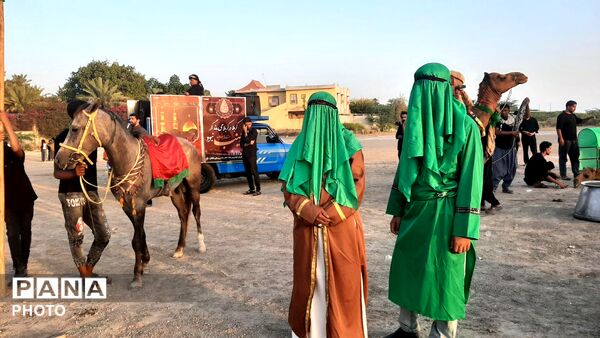 حرکت نمادین کاروان امام حسین (ع) به همت هیئت فاطمیون در میناب