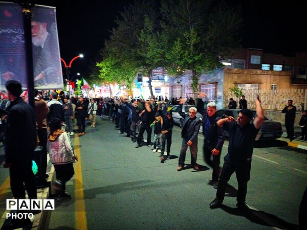 عزاداری هیأت های روستای سعد الدین در مراسم شبانه شهرستان کاشمر