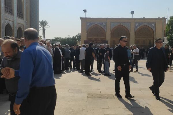 مراسم تشییع پیکر شهید جانباز حاج احمد شیخ حسینی در حرم سید علاءالدین حسین(ع)