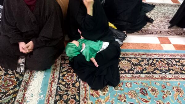 عزاداری به یاد حضرت علی اصغر(ع) در رواق دارالحجه مشهدالرضا(ع)